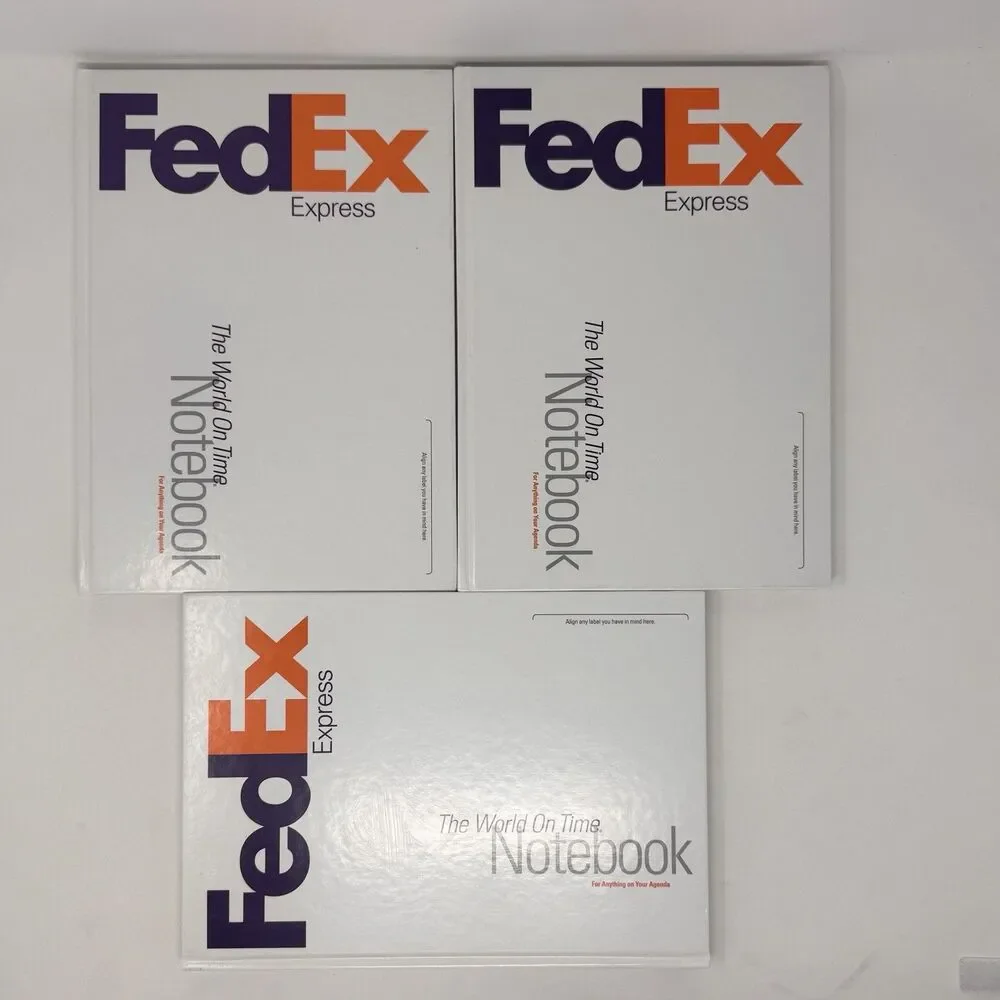 FedEx Express The World On Time Hardcover Notebook 192 Pages Set of 3 NEW UNUSED